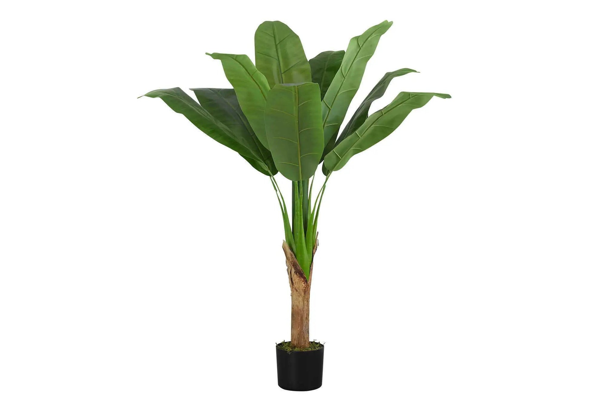 Banana tree artificial plant, 43in tall, green leaves in a black pot by Unique Piece Furniture on Tampa Home & Garden Store