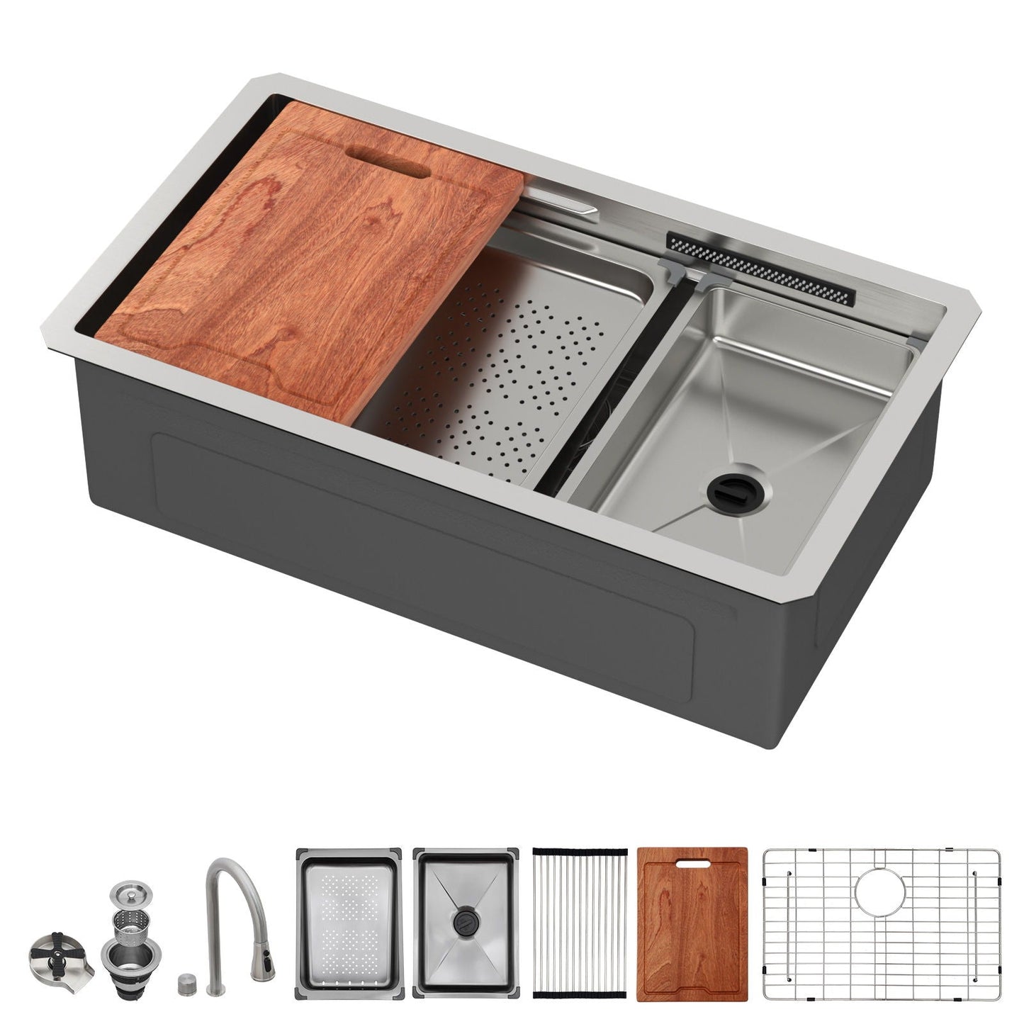 Undermount Workstation Sink and Faucet Set
