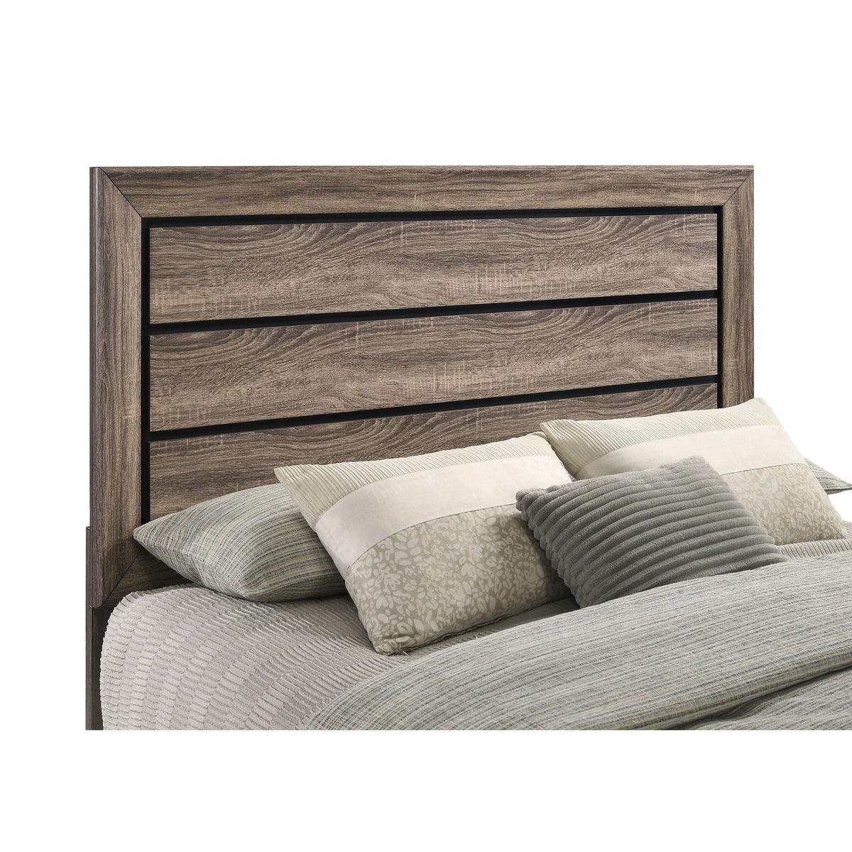 Oatfield Panel Bed by HouseOfZazla in weathered gray wood on Tampa Home & Garden Store