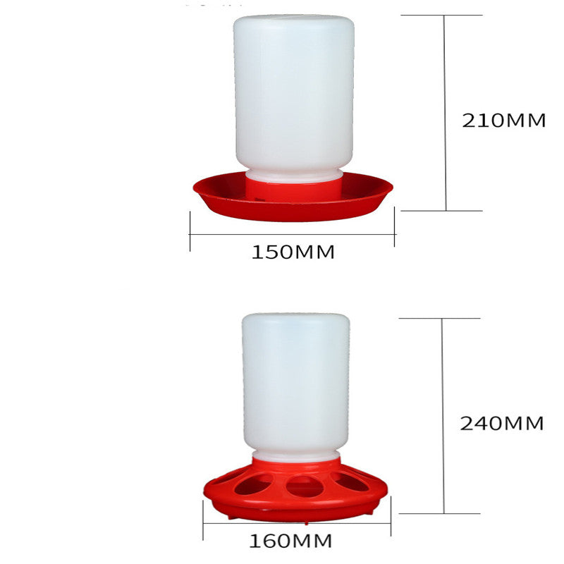 Sell My Stuff bird feeder waterer with white bottle on red circular tray, two views on Tampa Home & Garden Store