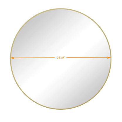 Wall circular mirror with a gold metal frame, round vanity mirror for bathroom and living room on Tampa Home & Garden Store