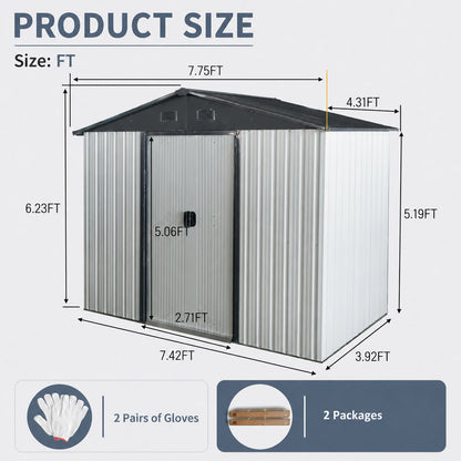 8ft x 4ft outdoor metal storage shed with corrugated panels by HouseOfZazla on Tampa Home & Garden Store