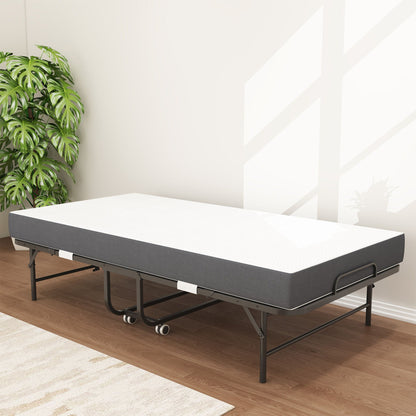Twin Extra Long Bed and Foam Mattress Black