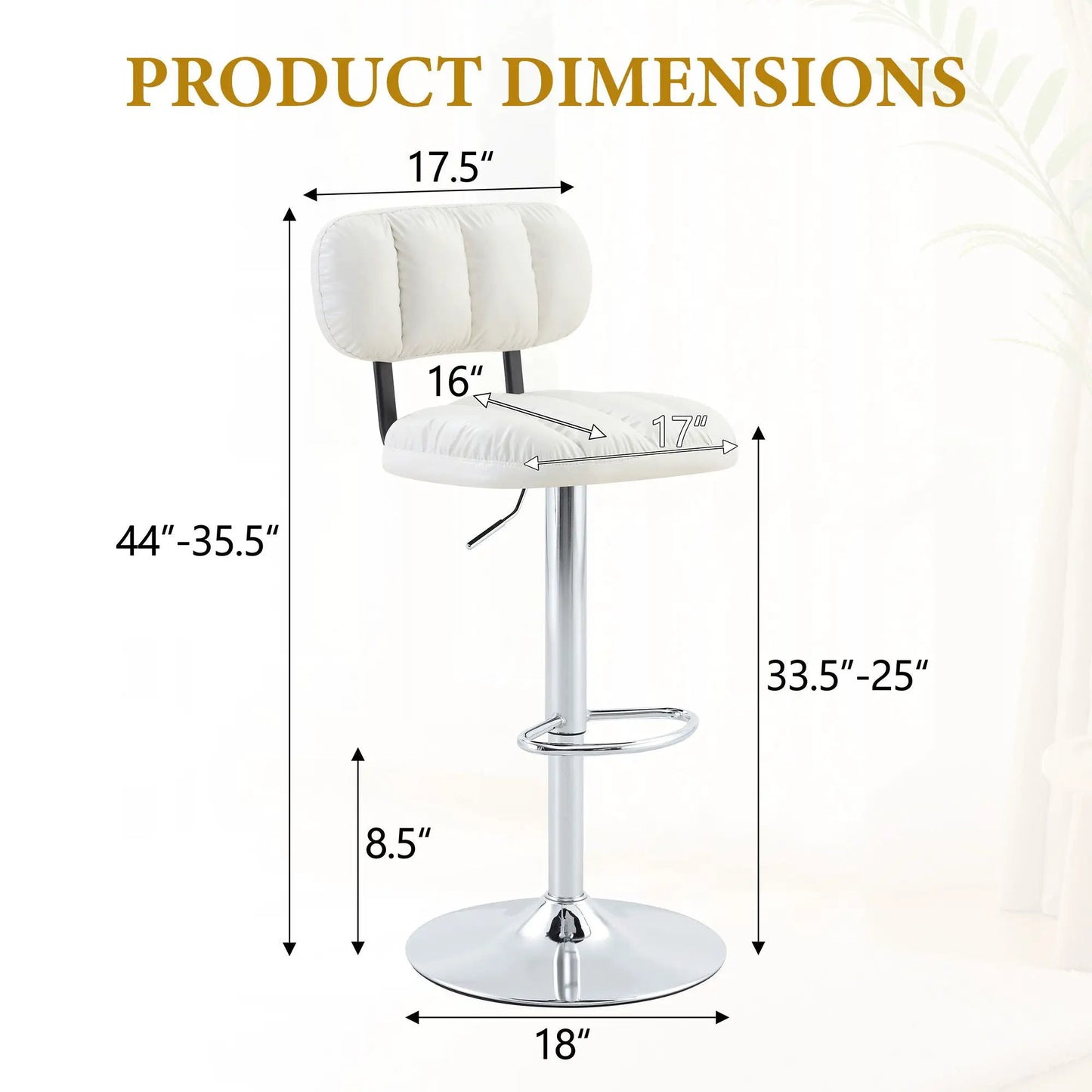 Adjustable Bar Stools With Footrest For Island