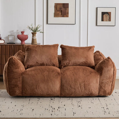Giant Bean Bag Couch and Fluffy Loveseat