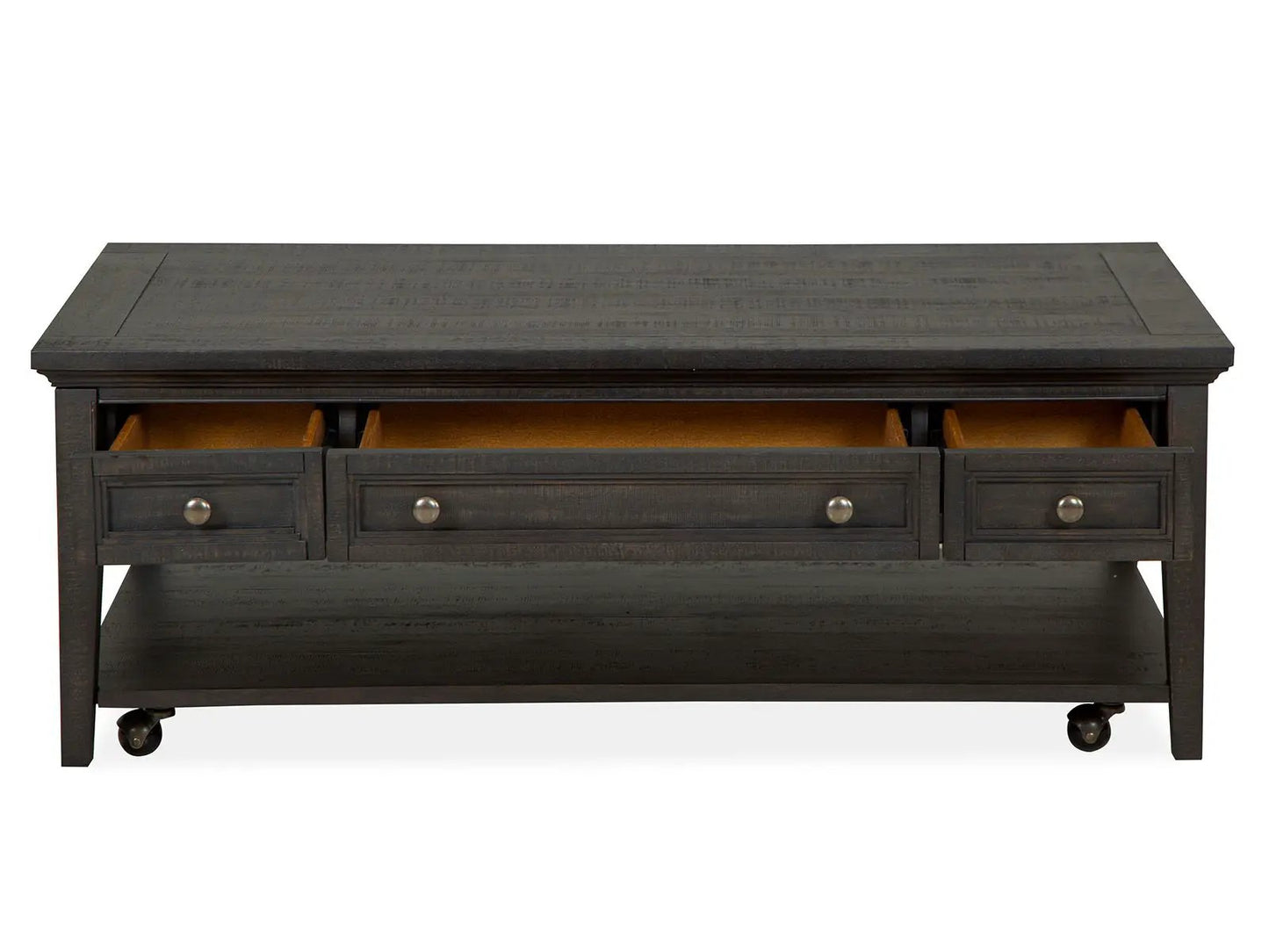 Westley Falls Rectangular Cocktail Table with Casters in graphite finish by Unique Piece Furniture on Tampa Home & Garden Store