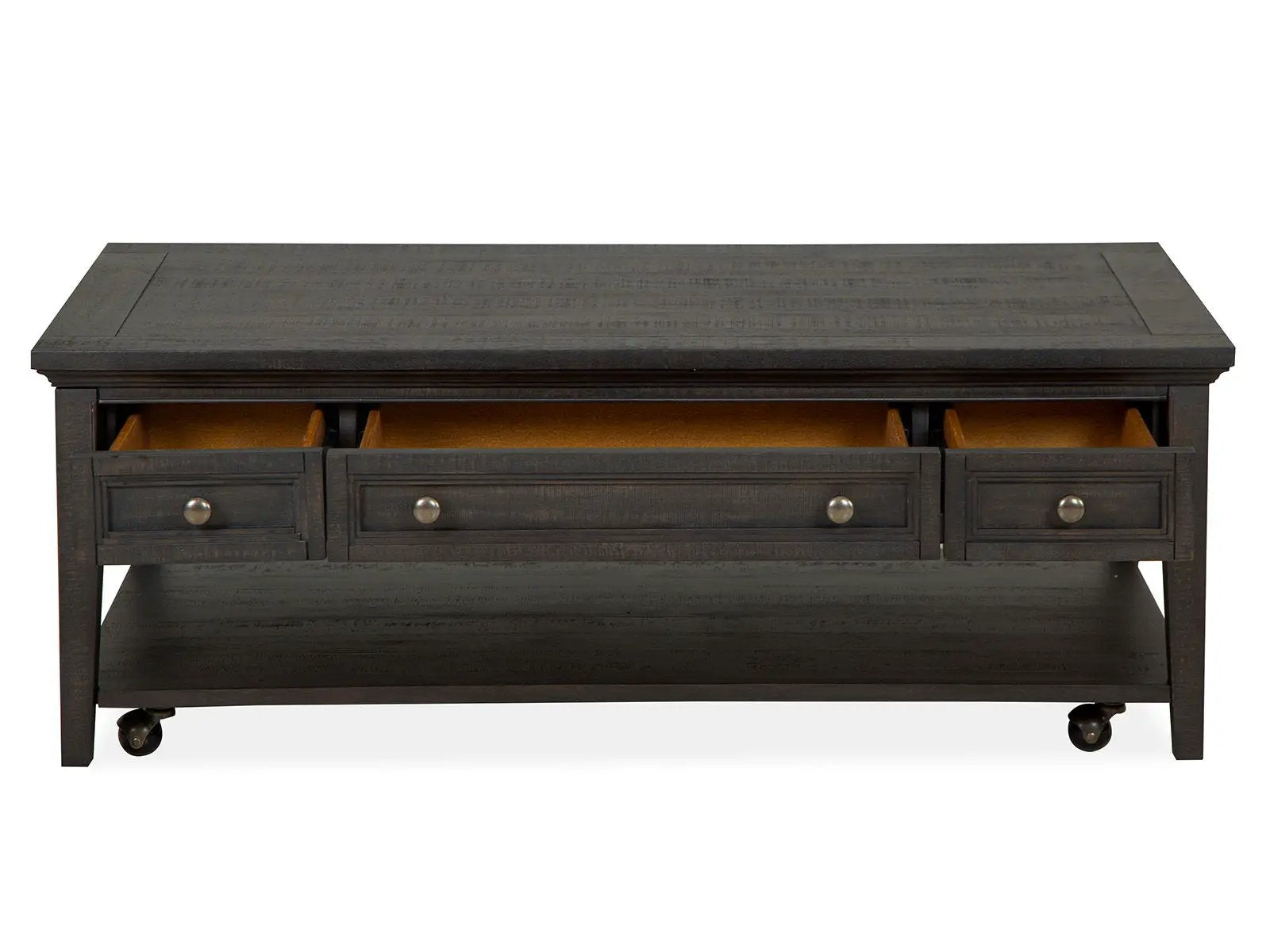 Westley Falls Rectangular Cocktail Table with Casters in graphite finish by Unique Piece Furniture on Tampa Home & Garden Store