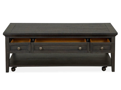 Westley Falls Rectangular Cocktail Table with Casters in graphite finish by Unique Piece Furniture on Tampa Home & Garden Store