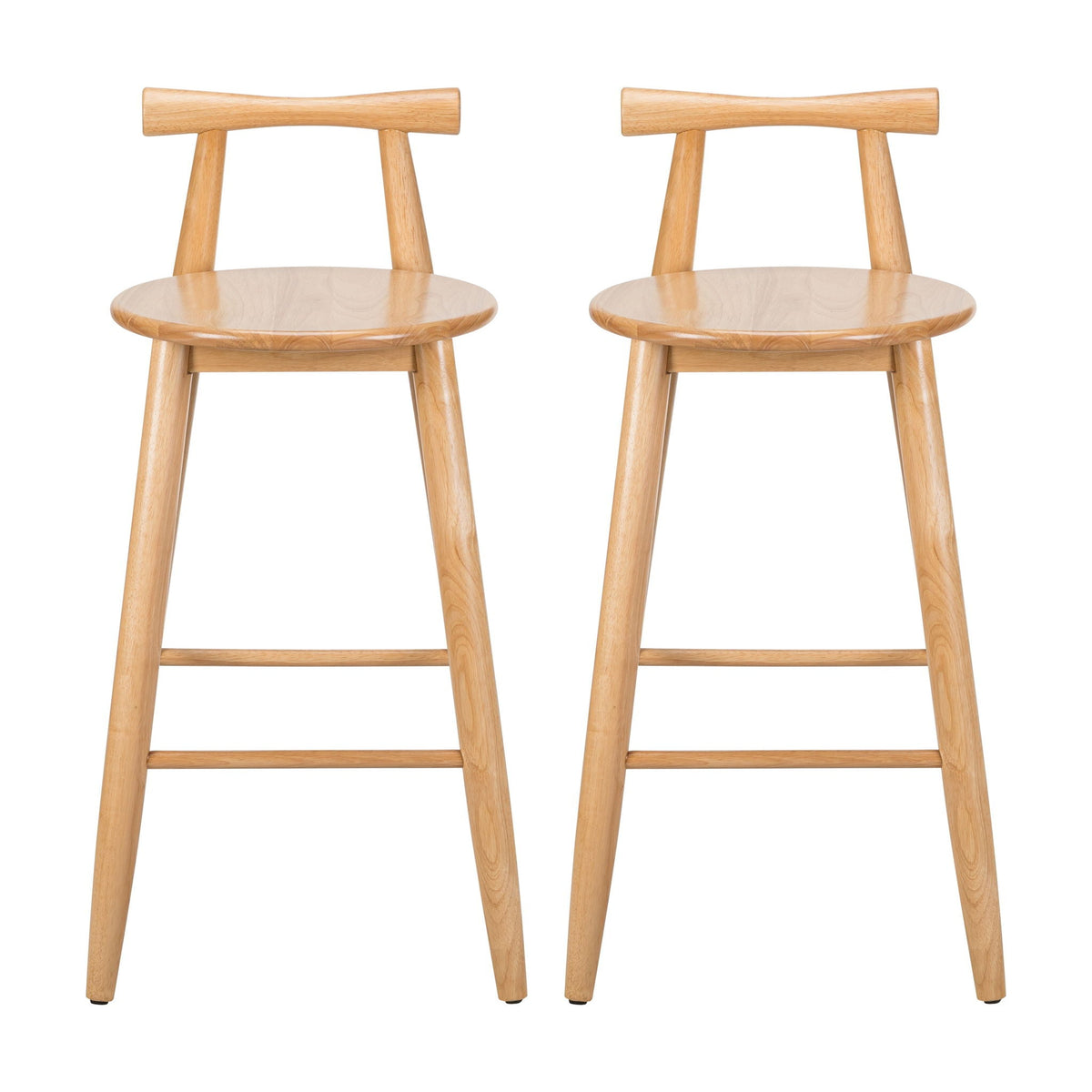 Natural Grove indoor barstool set of 2 with wooden seats in natural finish on Tampa Home & Garden Store