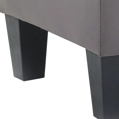 Casual Ottoman upholstered in gray fabric with dark wood block legs Unique Piece Furniture on Tampa Home & Garden Store
