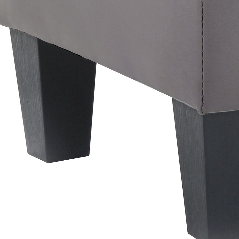 Upholstered Ottoman gray fabric with dark wood legs HouseOfZazla on Tampa Home & Garden Store