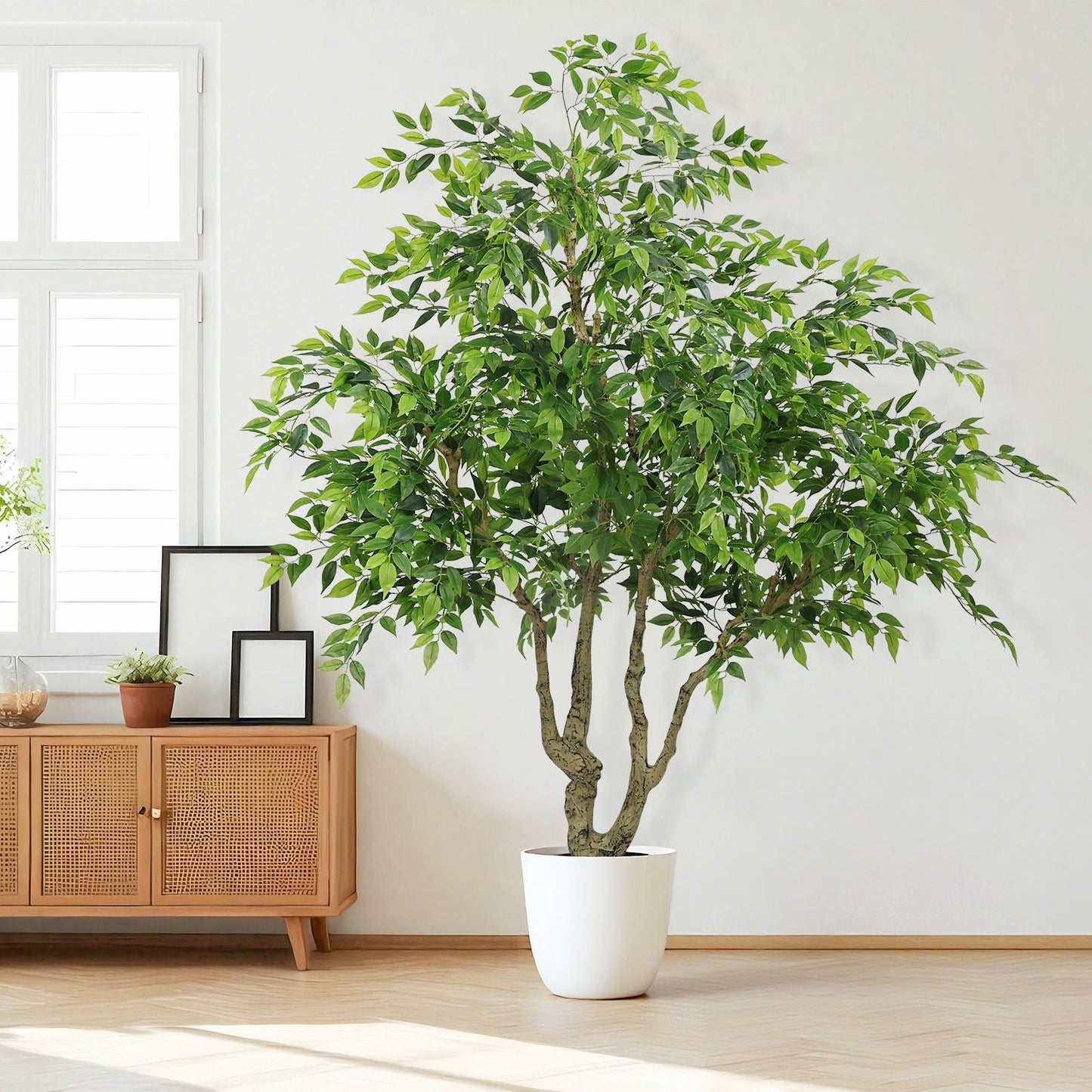 Large Artificial Green Banyan Tree With A Pot