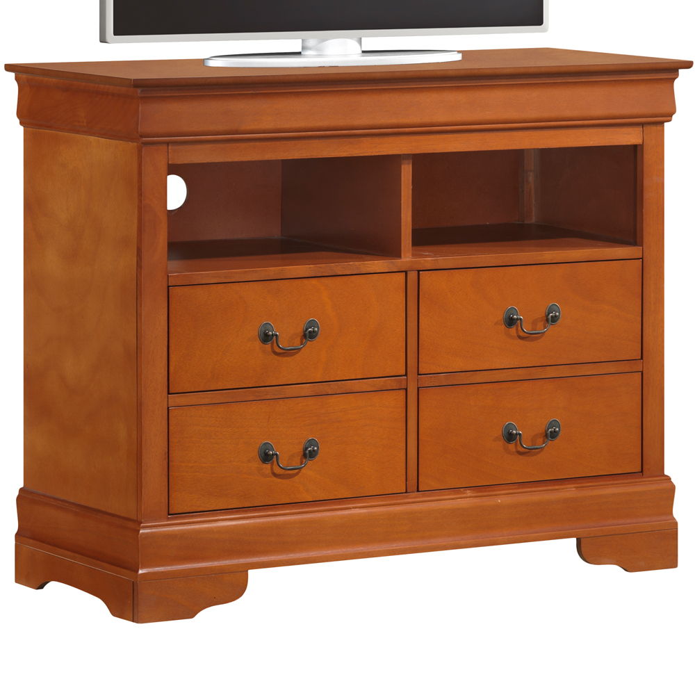 Media storage unit Timeless by HouseOfZazla in light brown wood with 6 drawers on Tampa Home & Garden Store