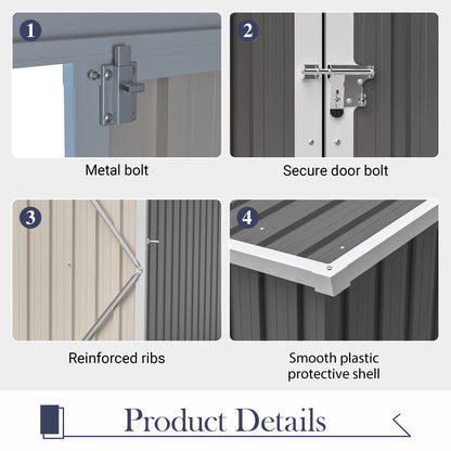 Outdoor Metal Shed with Lockable Door and Floor