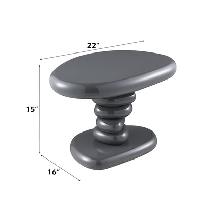 Dark gray end table Charlene by HouseOfZazla with a high gloss round top on Tampa Home & Garden Store