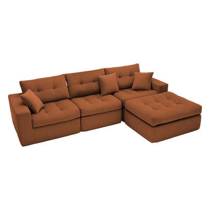 Corner Chaise L-Shaped Sectional Sofa Bed in burnt orange corduroy, HouseOfZazla 2-Piece Set on Tampa Home & Garden Store