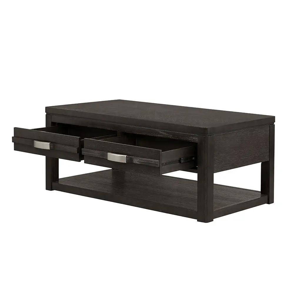 Elegant Wood End Table with Drawer and Shelf