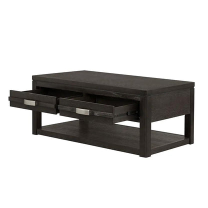 Elegant Wood End Table with Drawer and Shelf