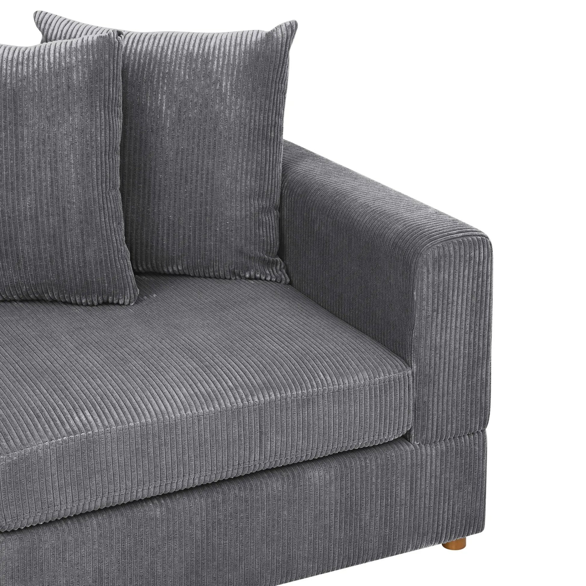 Haven 6 Piece Modular Sectional by Unique Piece Furniture in charcoal gray ribbed corduroy on Tampa Home & Garden Store