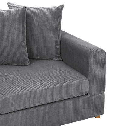 Haven 6 Piece Modular Sectional by Unique Piece Furniture in charcoal gray ribbed corduroy on Tampa Home & Garden Store