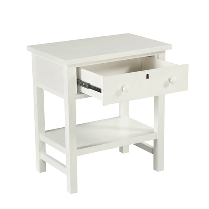 Finley 1-Drawer Storage Nightstand with Open Shelf in white finish by HouseOfZazla on Tampa Home & Garden Store