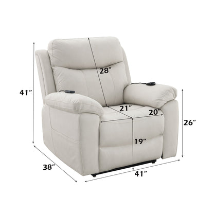 Chriki Beige Power Recliner with Lift and Heat