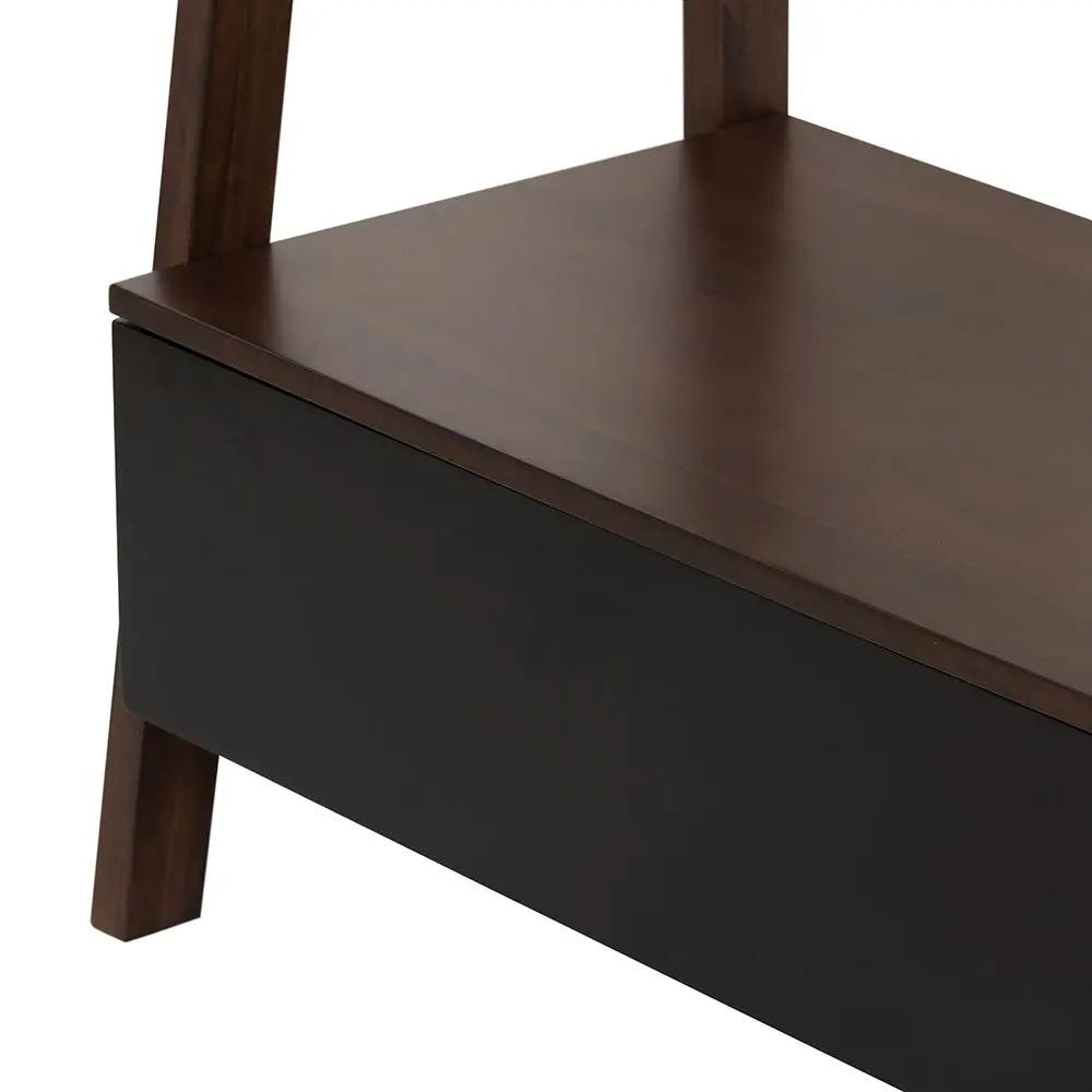 Ladder Shelf and Display Shelf Natural Wood Brown