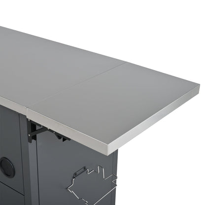 Foldable Outdoor Prep Cart and Storage Shelf