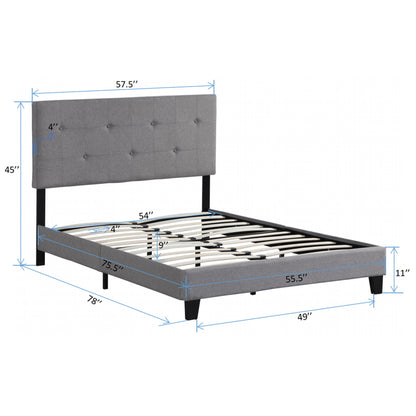 Modern Bed Frame and Button Tufted Headboard