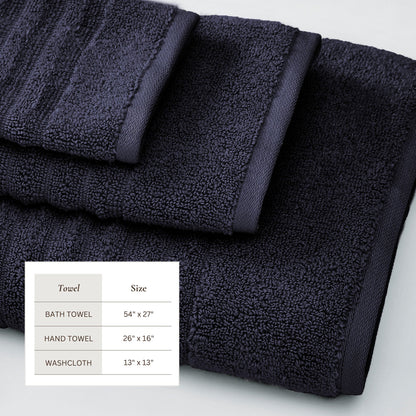 Luxury Combed Cotton and Ribbed Bath Towels