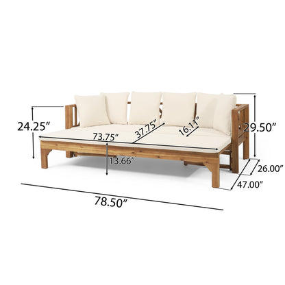 Outdoor Extendable Acacia Wood Sofa and Daybed