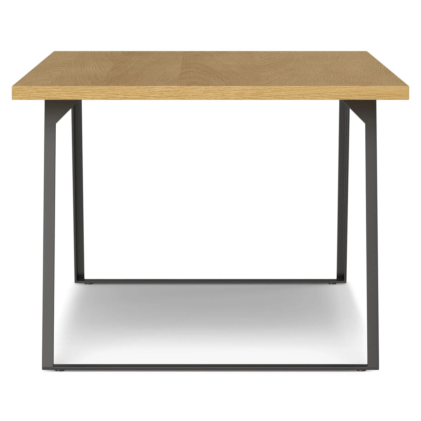 Lowry Handcrafted Square Dining Table in light oak with black metal legs on Tampa Home & Garden Store