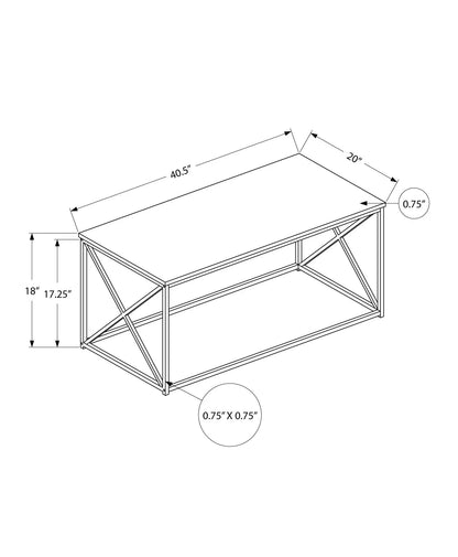 Rectangular coffee table by Unique Piece Furniture with metal X-frame, elegant design on Tampa Home & Garden Store
