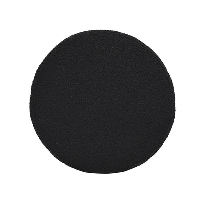 Fuji oversized round storage ottoman by HouseOfZazla in black textured boucle fabric on Tampa Home & Garden Store