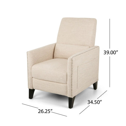 Kiersten Contemporary Fabric Pushback Recliner