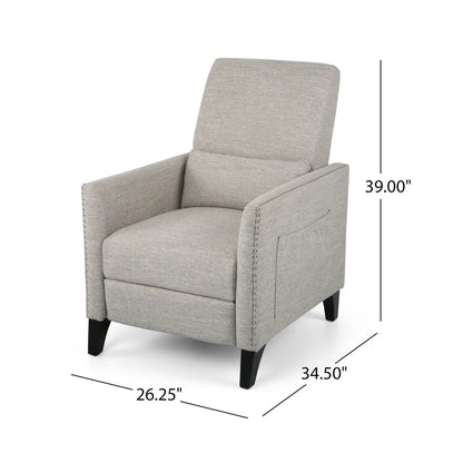 Kiersten Contemporary Fabric Pushback Recliner