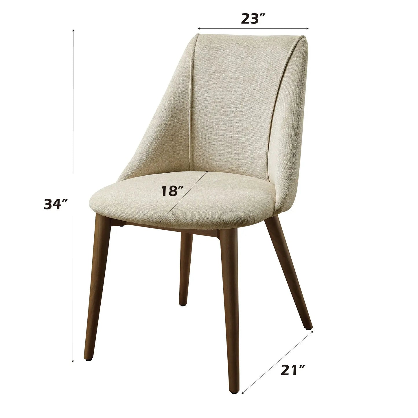 Willene polished microfiber side chair set of 2 in beige by Unique Piece Furniture on Tampa Home & Garden Store