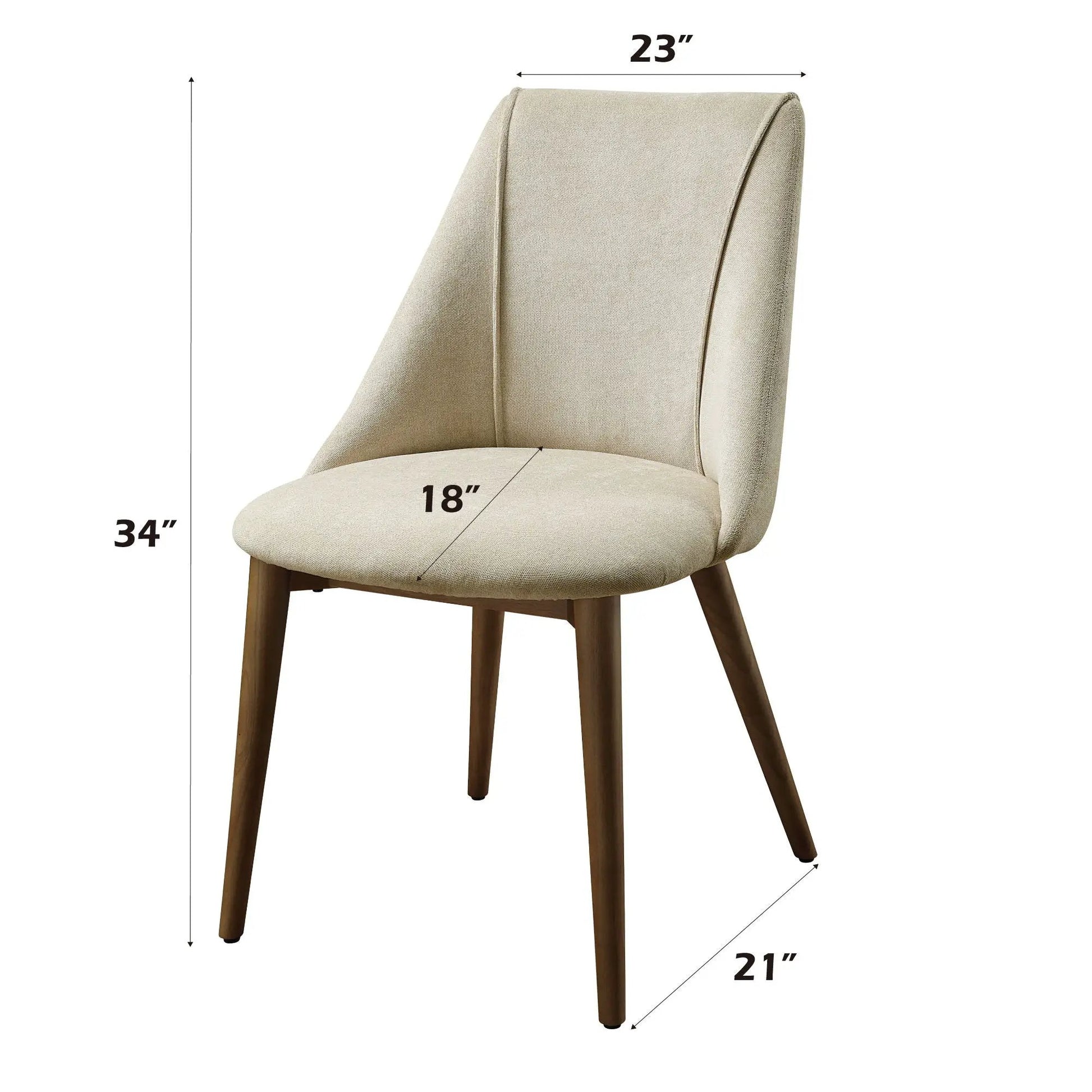 Willene polished microfiber side chair set of 2 in beige by Unique Piece Furniture on Tampa Home & Garden Store
