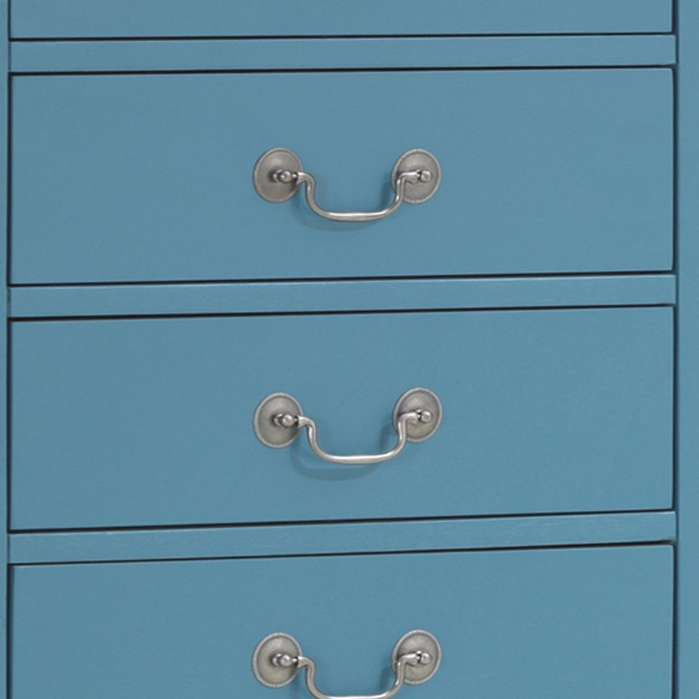 Lingerie chest HouseOfZazla blue with English dovetail drawers and silver handles on Tampa Home & Garden Store
