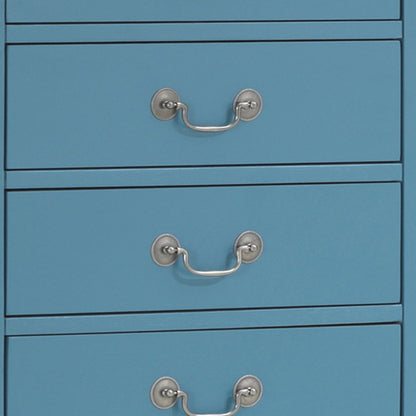 Lingerie chest HouseOfZazla blue with English dovetail drawers and silver handles on Tampa Home & Garden Store