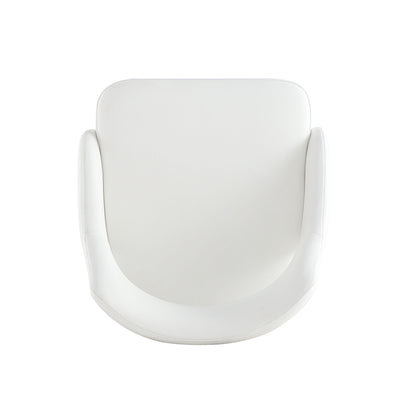 Tremont Dining Chair white upholstered arm chair with curved back and visible stitching on Tampa Home & Garden Store