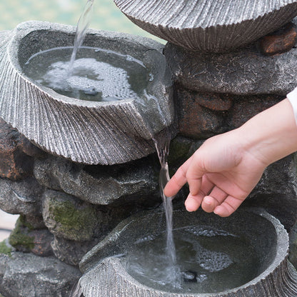 Cascading Rock Water Fountain With Led Lights