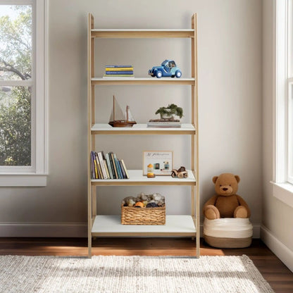 Parker Bookcase with Five Shelves Off White