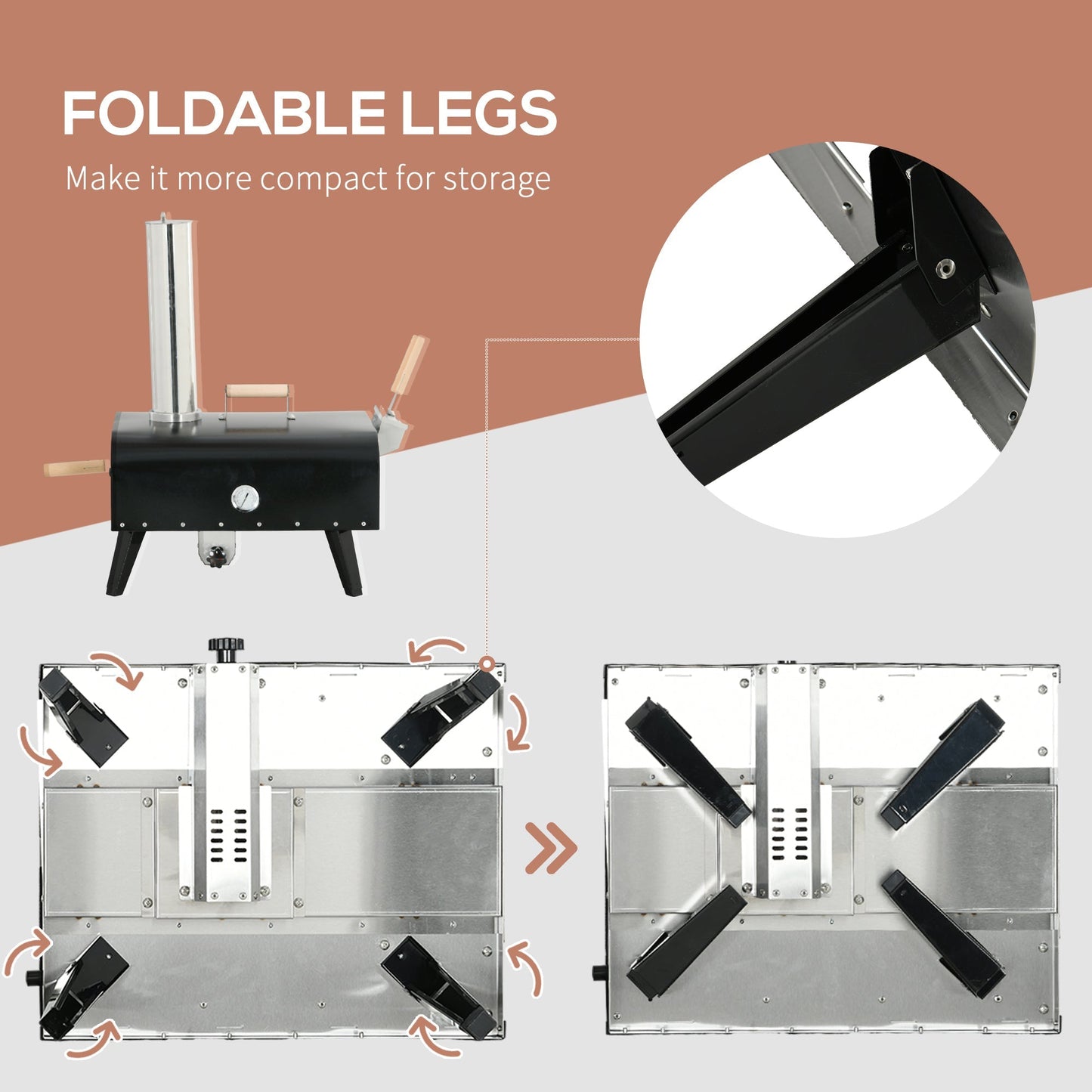 Outsunny pizza oven with 12in rotating stone and foldable legs, 2 units HouseOfZazla on Tampa Home & Garden Store