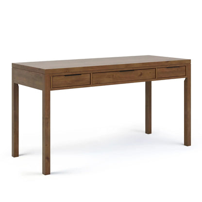 Hollander Handcrafted Desk warm wood finish with three front drawers Unique Piece Furniture on Tampa Home & Garden Store