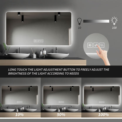 Wall Mounted Makeup Mirror with LED backlight and 3 color lighting, HouseOfZazla, clear on Tampa Home & Garden Store