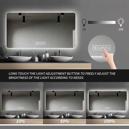 Wall Mounted Makeup Mirror With 3 Color Lighting