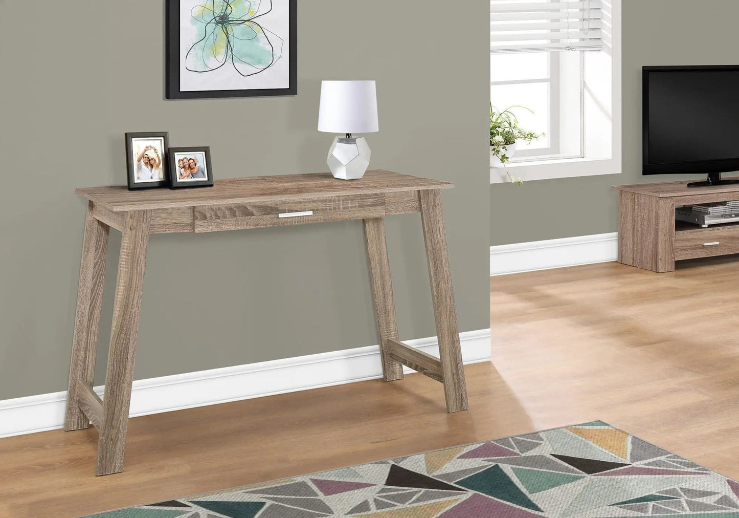 Stylish Design Computer Desk in rustic wood finish with a drawer by Unique Piece Furniture on Tampa Home & Garden Store