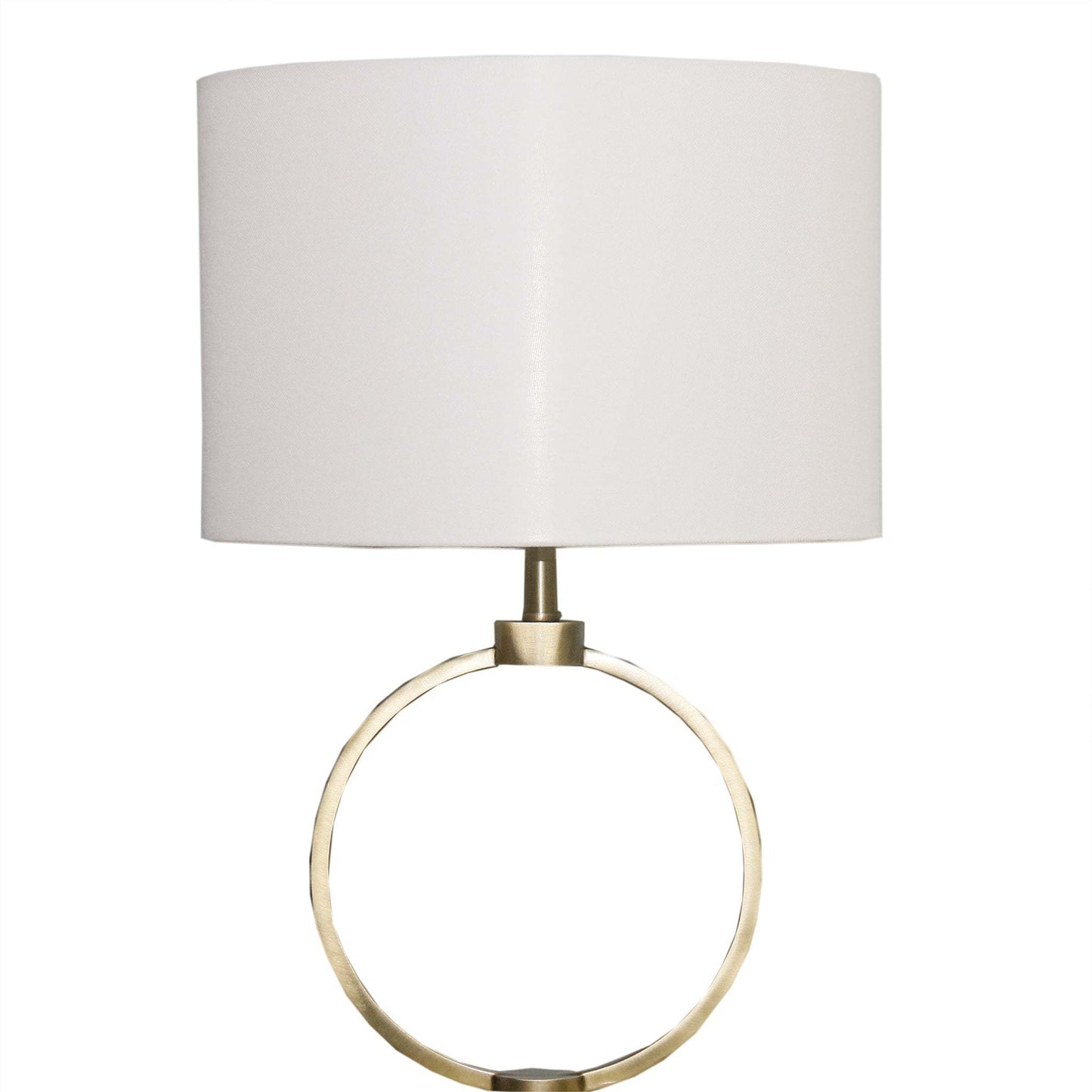Nordic Home Table Lamp beige drum shade with brass circular ring base HouseOfZazla on Tampa Home & Garden Store
