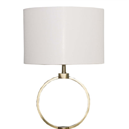 Nordic Home Table Lamp beige drum shade with brass circular ring base HouseOfZazla on Tampa Home & Garden Store
